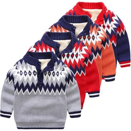 New childrens thick sweater cotton knit and wool sweater