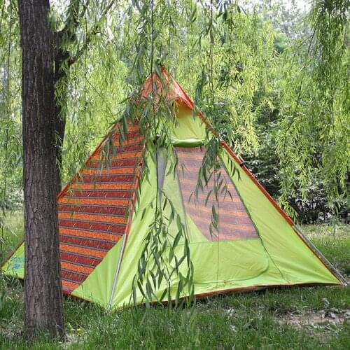 New Outdoor Indian Style Pyramid Tipi Tent 3-5 People Waterproof Family Tourist Teepee Camping Tent 220x220x180 CM