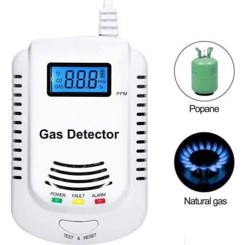 Gas Leak Sensor Detector Natural Gas/Methane/Propane Alarm System For Home Kit Independent EU Plug