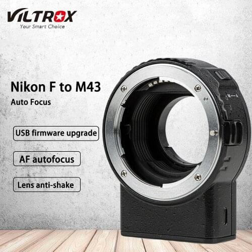 Viltrox NF-M1 AF Adapter Ring For Nikon F Lens to M4/3 Mount Camera for Panasonic Olympus BMPCC Lumix gh5