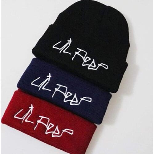Knitted Caps Hip-hop Warm Skullies Beanie Cap Embroidery Knitted Hats Winter Hat for Women Girl The Rapper Love Lil Peep