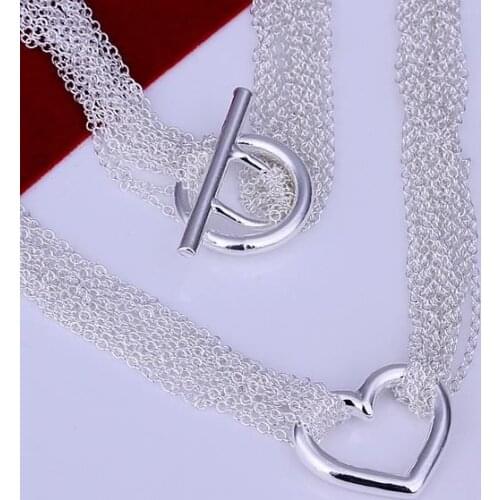 N028 925 Hot Selling silver Necklace, 925 silver Pendant fashion jewelry Web Heart Necklace /aexaiwea afbaiwia