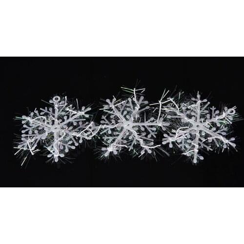 Xmas 12Pcs White Snow Snowflake Bunch Hanging Ornaments Christmas Stereoscopic Tree Decoration for New Year Party 6cm
