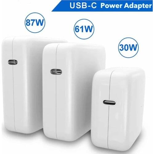 1Pcs/PD Charger USB-C Power Adapter 20W 30W 61W 87W QC3.0 PD Charger For new MacBook Pro/Air Macbook iphone 12 pro/iPad Pro