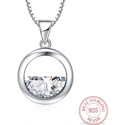 925 Silver Chains And Necklaces For Women Neck Jewelry Half Round Zircon originality Pendant Wedding Party Birthday Gift