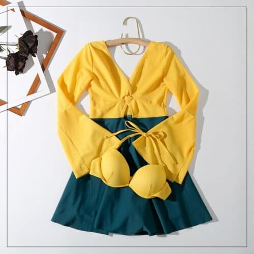 Women One Piece Swimwear Bathing Suit Push Up Sexy Summer Swimming Beachwear Swimsuit Swim Beach Dress Long Sleeve Swimsuits