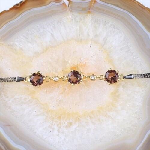 Zultanite Silver Bracelet for Women , Art Deco Silver Wristband, Color Changing Zultanite Art Deco Silver Gold Plated