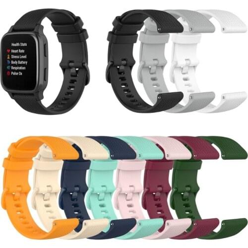20mm Bands For -Garmin Venu Sq Music Vivomove HR Silicone Sport Smart Watch Bracelet For Forerunner 245 645 Vivoactive 3 Strap