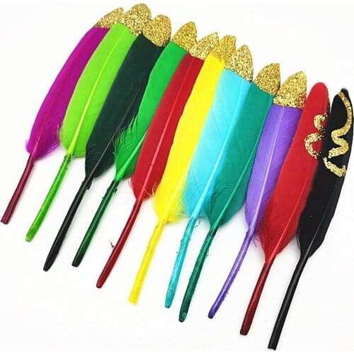 10/20pcs/lot Gold Duck feathers plume DIY feathers for crafts decoration wedding plumes jewelry making accessories pluma 10-16CM