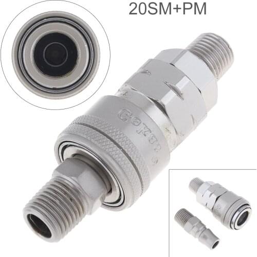 2pcs/set TL-U4 20SM+PM Hardened Steel Pneumatic Parts Connector with Dual Interface and Telescopic Buckle for Air Compressor