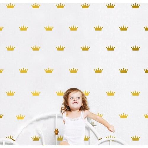 24pcs Crown DIY Wall Stickers Home Decoration For Childrens Room Fridge Bedroom Kitchen Art Decals Peel & Stick Vinyl Wallpaper