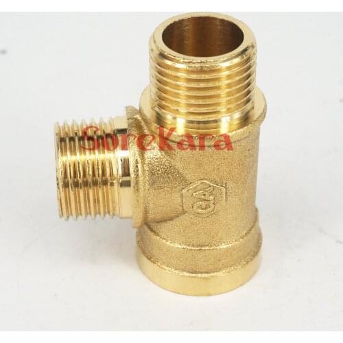 3/8" BSP Female x 3/8" BSP Male x 3/8" BSP male Thread Tee 3 Way Brass Pipe fitting Connector for water fuel gas