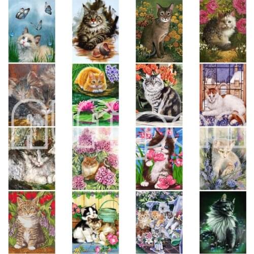 Diamond Painting Cat Full Square 5D Diamond Embroidery Animals Picture Of Rhinestone Cross Stitch Diamond Mosaic Handwork