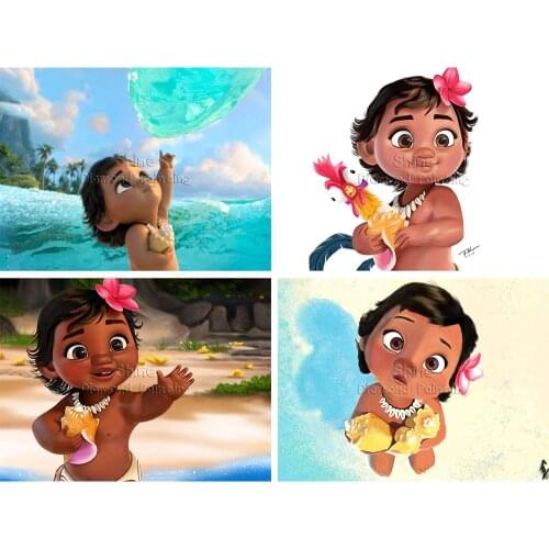 Diamond Painting Disney Heart of the Sea Cartoon Baby Moana New Hobby Art Set 5D DIY Mosaic Kit Embroidery Handicraft Home Decor