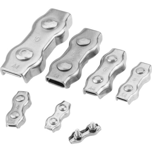 DRELD 1Pcs Clip 316 Stainless Steel Duplex Wire Rope Clip Fixing M2/M3/M4/M5/M6/M8/M10 Cable Clamps Caliper