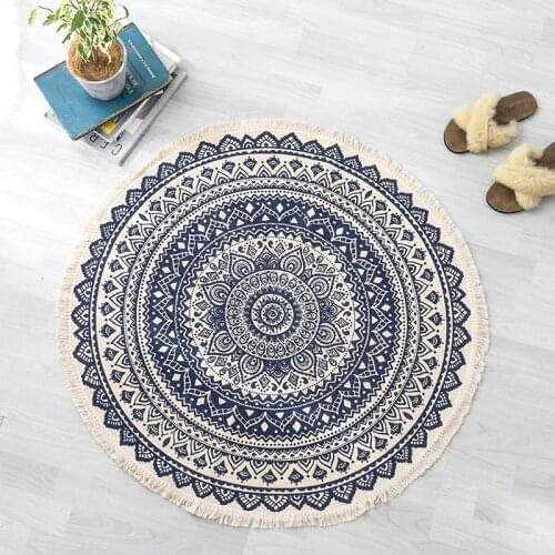 Mandala Round floor rugs living room bedroom carpet bedroom carpet door mat Decorate House Area Cotton Hand Made boho Rug