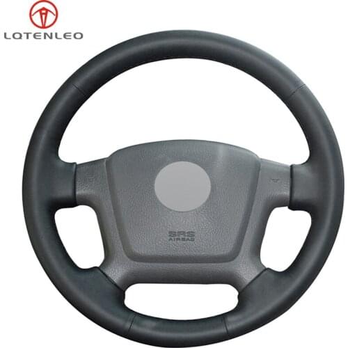 LQTENELO Black Artificial Leather DIY Car Steering Wheel Cover For Kia Cerato 2004-2012 Spectra Spectra5 2004-2009 Old Kia Ceed