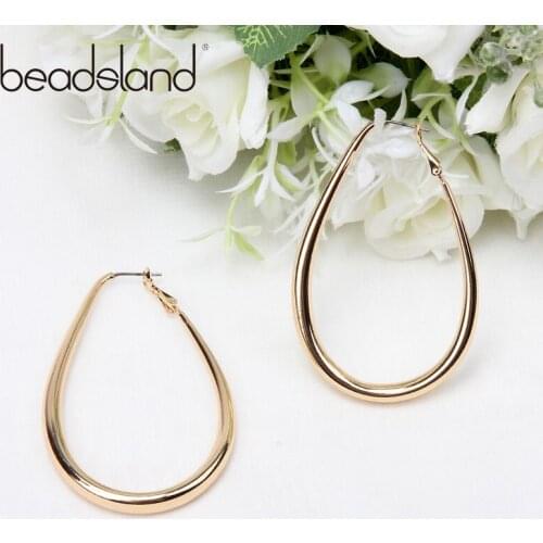Beadsland Hoop Earrings Copper Electroplating Water Drop Shape Design Fashion Bohemia For Women Girls Dancing Party Gift 40019