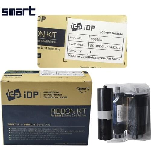 Original 659366 color ribbon SS-IDDC-P-YMCKO with a free cleaning kits for idp Smart 31S 31D 51S 51D ID card printer