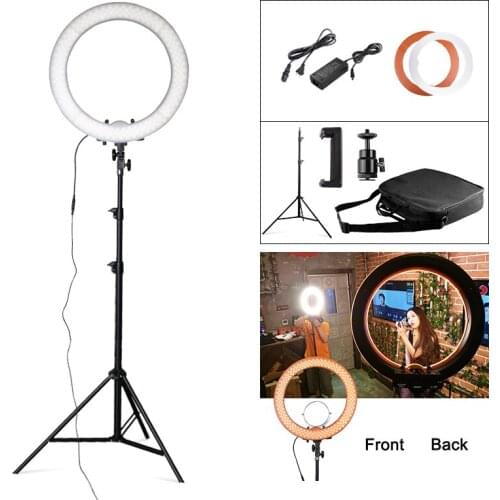 Glotar RL-18 55W 5500K 240 LED Photographic Lighting Dimmable Camera Photo/Studio/Phone Photography Ring Light Lamp&Tripod Stand