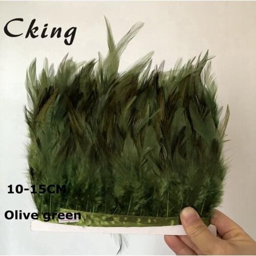 Cking 5-10 Meters 10-15 CM Chicken tail Feathers Trim Cloth Sideband Rooster Tail Feather Trims Clothing Wedding Decoration