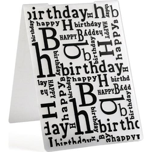 Plastic Template Embossing Folder Wedding Decoration DIY Album Cards Tool Craft Making Happy Birthday Paper Card