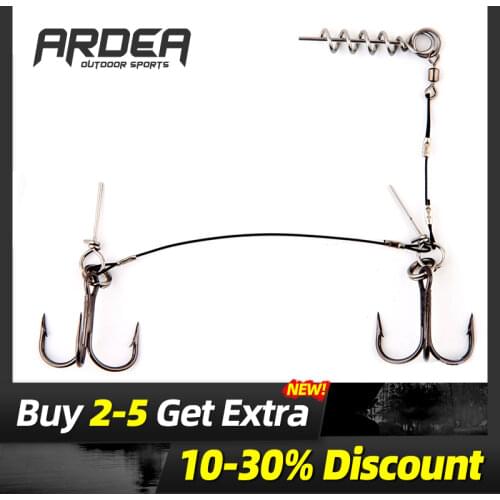 Fishing lure soft lure rig double VMC hook With Screw Connector Breaking Strength Stingers For Big Shad Lure fishing tackle