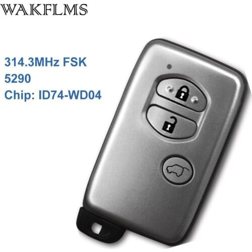 3 Buttons 314.3MHz Board No 5290 ID74-WD04 Chip Sliver Keyless Go / Entry Remote Car Key For Toyota