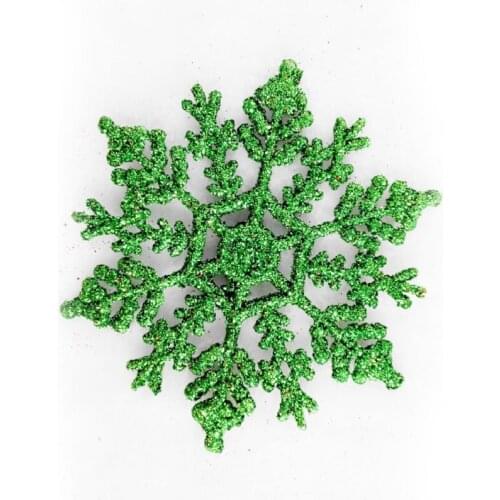 Christmas decorations 10CM plastic dusted snowflakes Christmas tree decorations Christmas supplies pendants