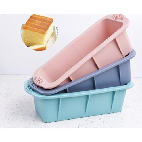 Silicone Cake Mold Rectangular Bread Pan Thick Non-Slip Baking Tools High Capacity Long Square Toast Tray DIY Pastry Bakeware