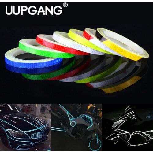 8m Bike Wheels Reflective Stickers Cycling Fluorescent Reflect Strip Adhesive Tape for MTB Bicycle Warning Safety Decor Sticker