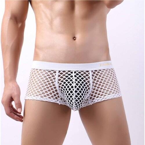 Mesh Sexy Soft Fashion Mens Boxer Solid Underwear Male Comfortable Shorts Man Breathable Underpants Lingeries Calzoncillos