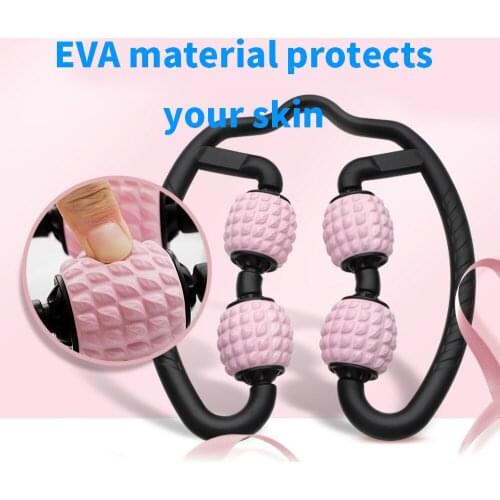 U Shape Ring Leg Clamp Eva Material Fascia Relax Skinny Calf Muscle Relax Massager Pilates Sports 4 Wheel