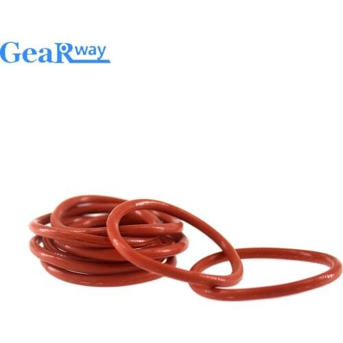 Gearway 3.5mm CS O Ring Seal Gasket Red Silicon O Ring Seal Washer 12/13/14/15/28/29/30mm OD VMQ 55SH Hardness O Ring Sealing
