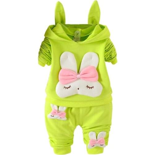 Newborn Baby Girls Spring Autumn Sets New Cartoon Cotton outerwear+pants Suit New f