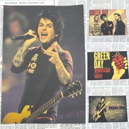 Vintage Retro green day rock band music Guitar Matte Kraft Paper Antique Poster Wall Sticker Home Decora/1027