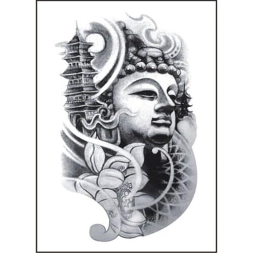 5PCS/lot Temporary Tattoo Sticker Large Fake Shoulder Body Arm Black 21CM Tattoo Strong Man Fashion