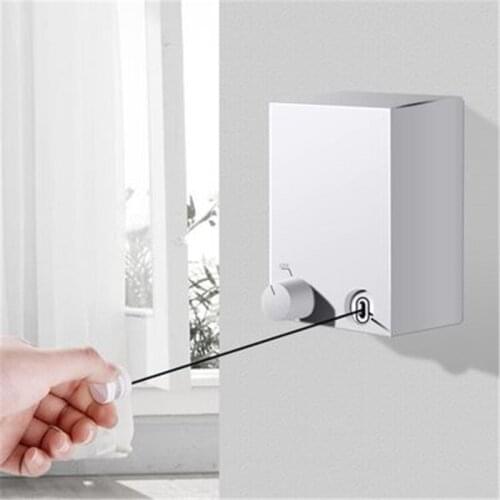 Punch-free invisible clothesline retractable automatic wall-mounted indoor hotel stainless steel balcony drying rack