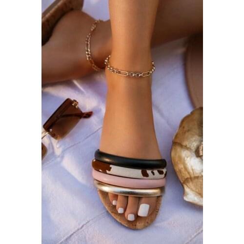 Women Summer Fengda Flat Heel Flat Bottom One Line Low Slippers Casual Flip Flops Women Shoes