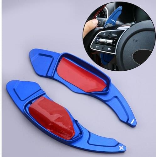 1Pair Blue Steering Wheel Shift Shifter Paddle Extension Aluminium Alloy 16.7 cm Fit For Kia Forte 2019 2020