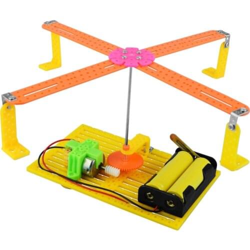 1pcs Kids Handmade Creative DIY Electric Toy Assembled Kits Carousel Toy Scientific Gizmo Physical Experiment Resources
