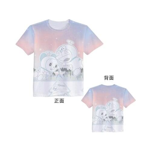 1PCS Doraemon Smile Fashion Anime Customized T-Shirts Casual shirt Short Sleeve Summer T-shirt Unisex New Gifts