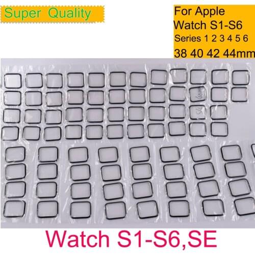 10Pcs/lot For Apple Watch Series 6 5 4 3 2 1 SE 38mm 40mm 42mm 44mm Touch Screen Panel Front Outer LCD Glass S1 S2 S3 S4 S5 S6