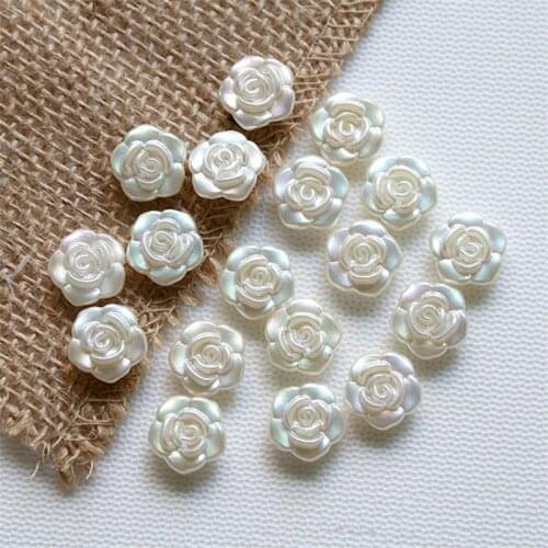 100pcs/lot 8mm AB color print cartoon rose flowers shape Straight hole resin beads diy jewelry earring/bracelet accessory