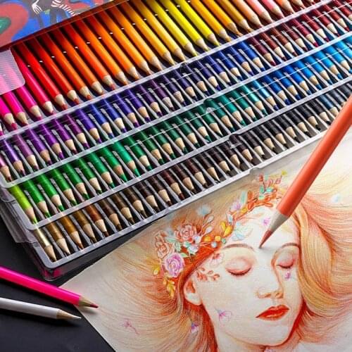 120/160Colors Oil Color Pencils Set Sketch Pencil No-Toxic Wood Soft Bright Color Pencil Artist Paint School Supplies Free Ship