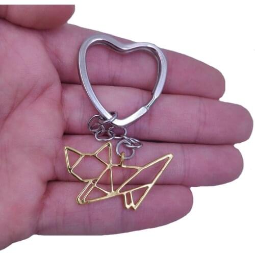 2021 Hollow Out Cat Gold Silver Plated Metal Pendant Keychain For Bag Car Women Men Male Female Key Ring Love Jewelry AKC