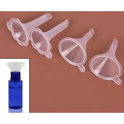 2X Mini Clear Liquid Oil Funnels Labs Small Funnel Plastic For Perfume Diffuser Bottle
