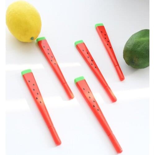 36 Pcs/lot Cute Gel Pen Novelty Watermelon 0.5mm Black Ink Signature Pen Office School Supplies Escolar Kids Gift Canetas