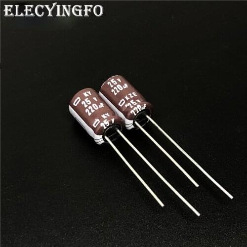 50pcs 220uF 25V220UF NIPPON NCC KY KZE Series 8x12mm Low Impedance 25V220uF Aluminum Electrolytic Capacitor