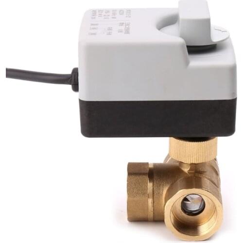Ac220V Dn25 3-Way Electric Motorized Ball Valve Three-Wire Two Control For Air Conditioning Electric Actuator Ball Valve